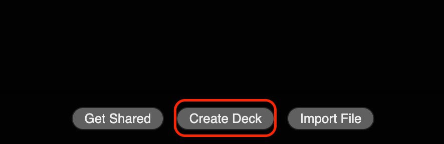 Кнопка Create Deck